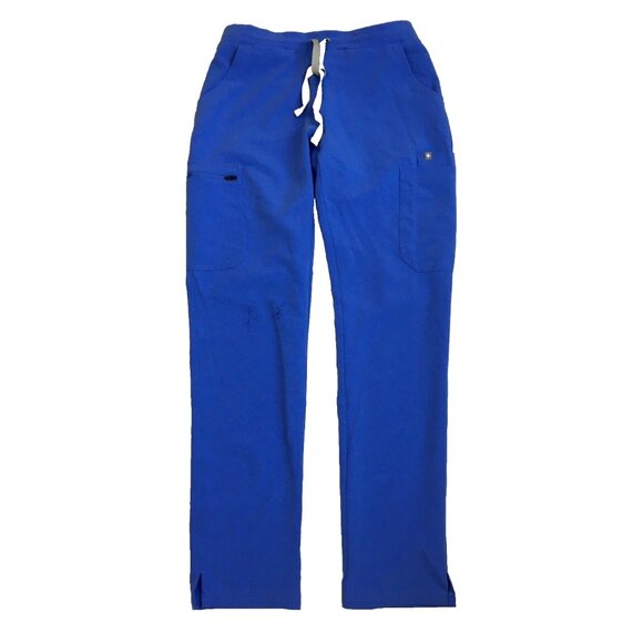 FIGS Light Blue YOLA Skinny Zip Pocket Straight Leg Drawstring Scrubs Pant - Picture 1 of 13